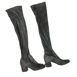 Steve Madden Isaac 6M Gray Suede Thigh High Boots